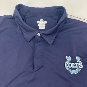 Indianapolis Colts Polo Shirt Men's 2XL Holloway Dry-Excel Blue Snap Buttons NFL
